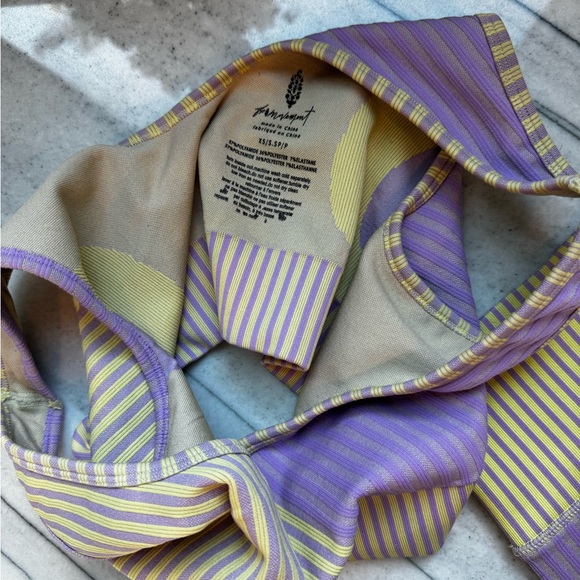 Free People purple and yellow work out matching set Size Extra Small - Picture 6 of 8